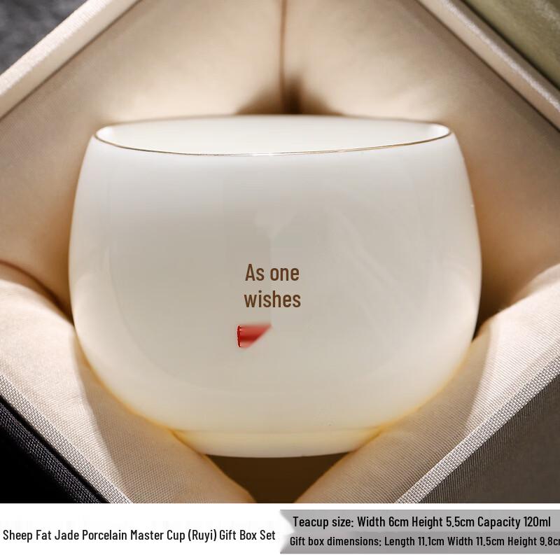Ceramic Mutton Fat White Porcelain Master Tea Cup