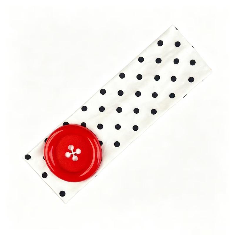 Summer Dopamine Large Button Wave Dot Headband Fashionable Ins Style Elastic Headband Sports Fitness Sweat-Absorbent Hairband