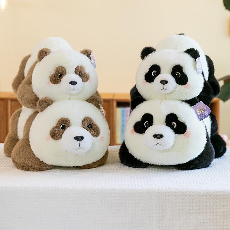 

2024 Cute Little Panda Plush Toy: Children s Laying Style Companion Doll, Perfect Gift for Girls 26cm (0.15kg) чорний/білий