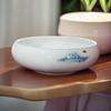 Artistic Ceramic Drum Bowl for Pickled Fish & Noodles - Lotus Design