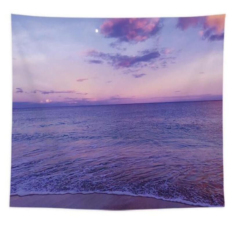 Home Decor Seascape Wall Hanging Cloth Romantic Moon Cloud Print Tapestry Bedroom Living Room Background Cloth tapiz