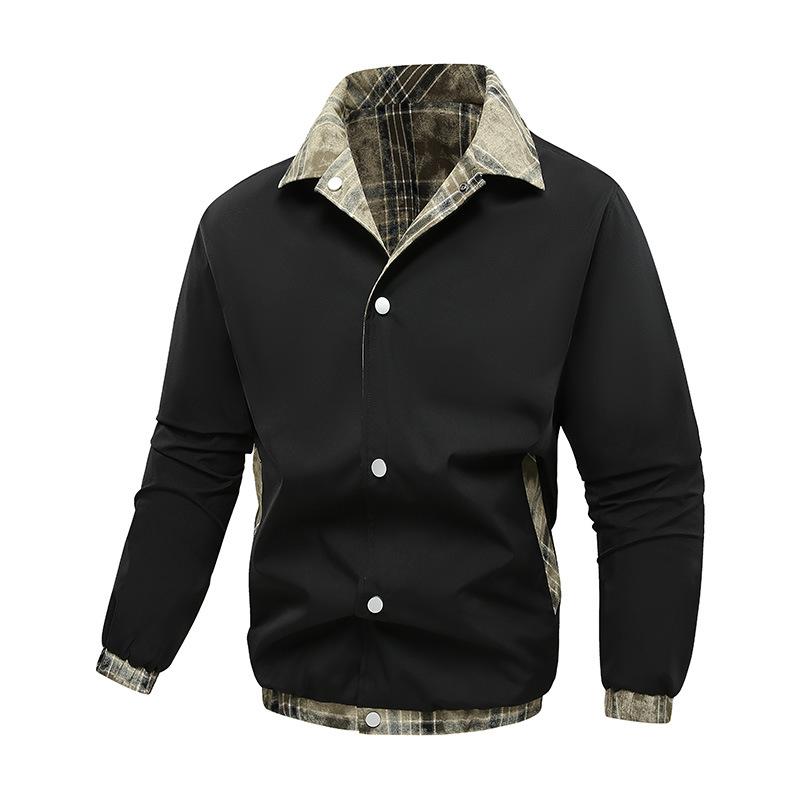 

All-match Japanese Retro Loose Casual Stand Collar Jacket High-end Handsome Jacket Double-sided Jacket S