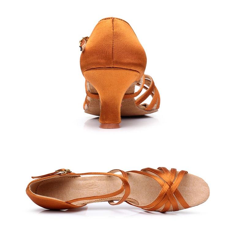 Elegant Satin 5 Cm High Heel Adult Female Latin Modern Ballroom Dancing Shoes