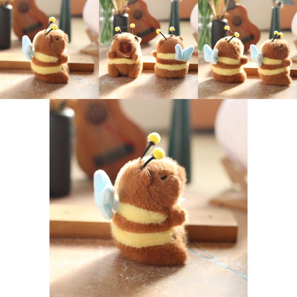 Rozkošný plyšový klíčenka včelka s pohyblivými křídly jako roztomilý doplněk na tašku a dárek
