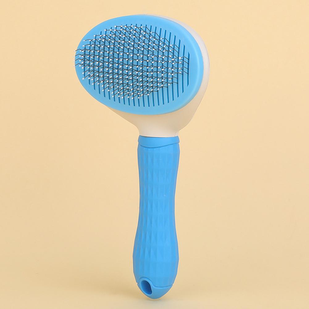 Pet Cats Dogs Massage Brush Self Cleaning Hair Dematting Comb Multifunctional with Release Button for Shedding and Grooming