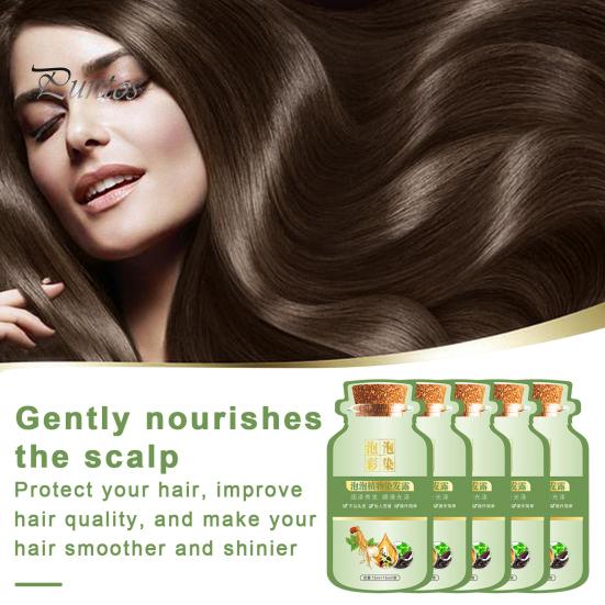 10Pcs 30ML Bubble Hair Dye Gentle Natural Plants Extract Coloring Shampoo Men Women Botanical Bubble Dyeing Foam