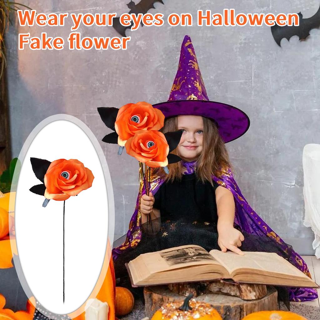 Feltree Halloween Decorations 10 Pieces Faux Rose With Eyeballs