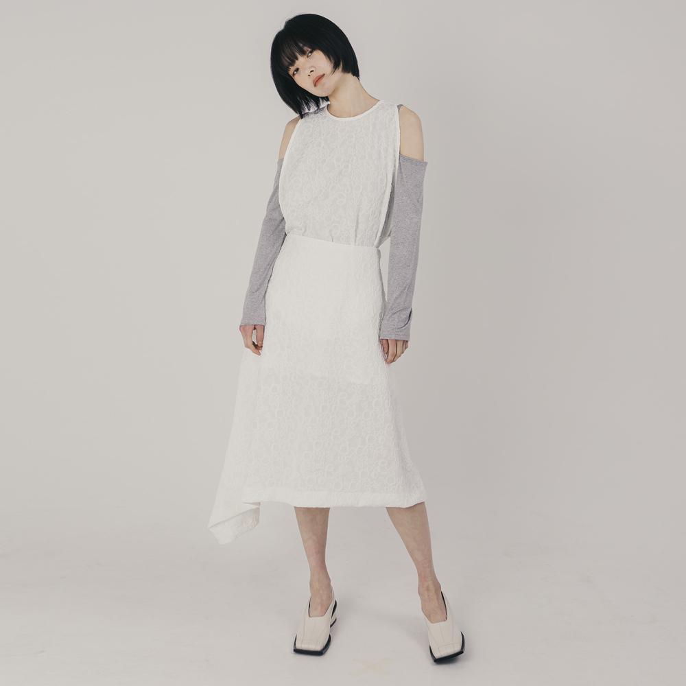 Wimzi Mind Cocoon Asymmetrical Skirt_Ivory