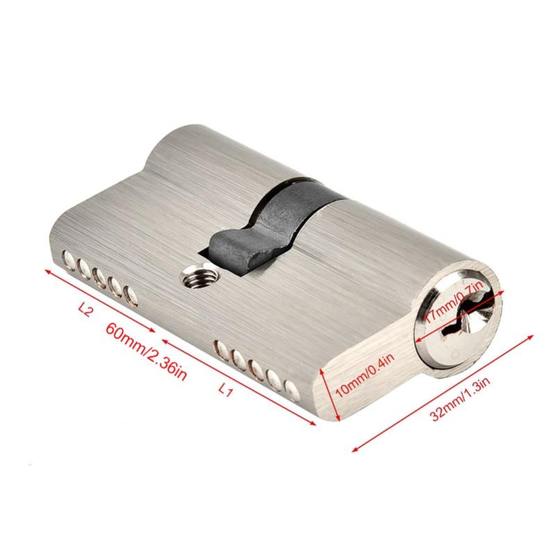 Kupfer Doppel-Offen-Schließzylinder Diebstahlsicher Holz Türschlosszylinder(L=60mm(30/30))