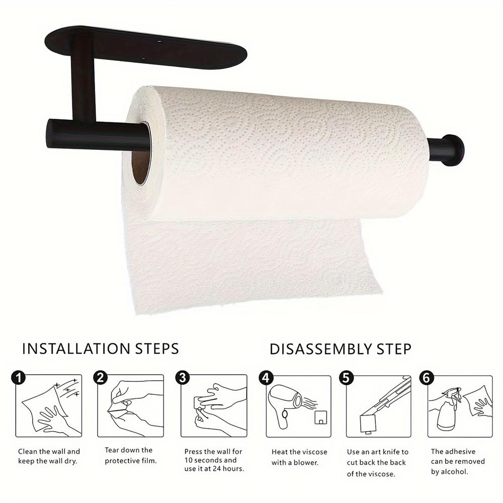 1PC Stainless Steel Toilet Roll Holder Kitchen Bathroom Roll Towel Rack Napkin Hanger Non Perforated Design For Easy Installatio