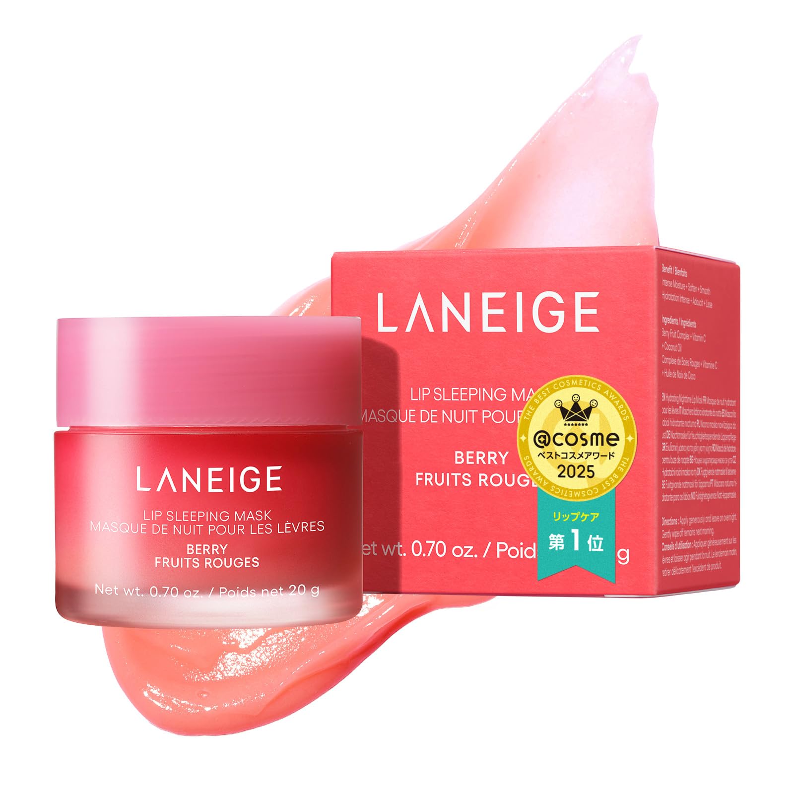 Laneige Lip Sleeping Mask Berry 20g Lip Cream Lip Mask Lip Balm Lip Scrub Lip Pack Moisturizing Korean