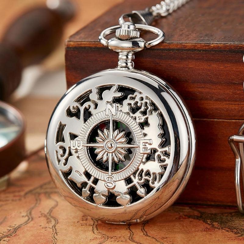 Vintage Flip Compass Pocket Watch Design Outdoor Hiking Navigation Gift Retro Portable Compass Survival Tool