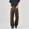 Jeans color terra bruciata lavaggio retrò cotone pantaloni da pendolare uomo casual larghi dritti a gamba larga