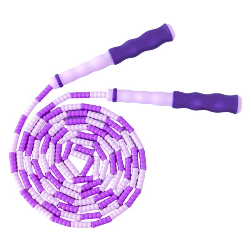 Miękka skakanka z koralikami dla dzieci, regulowana długość, skakanka segmentowa, prezent