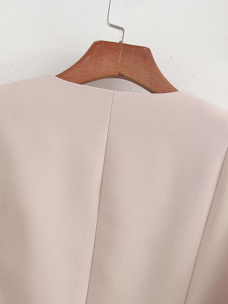 2024 Autumn Women's European & American Style Slim Fit Suit: Flap Jacket & Mid-Waist Straight Pants Set