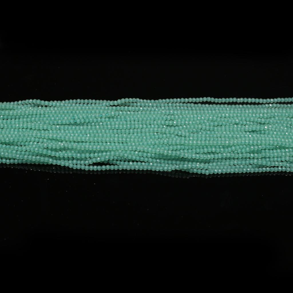 10er-Strang, Energie-Naturstein-Spinell-Perlen, 3 mm runde grüne lose Abstandsperlen zur Schmuckherstellung DIY St. Patrick's Day Geschenk Basteln Handarbeit 38cm