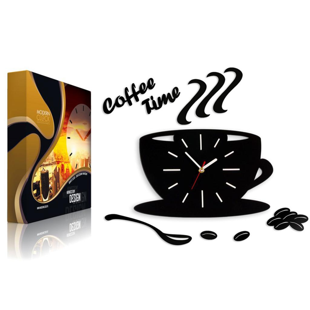 COFFEE TIME WALL CLOCK CUP SATIN