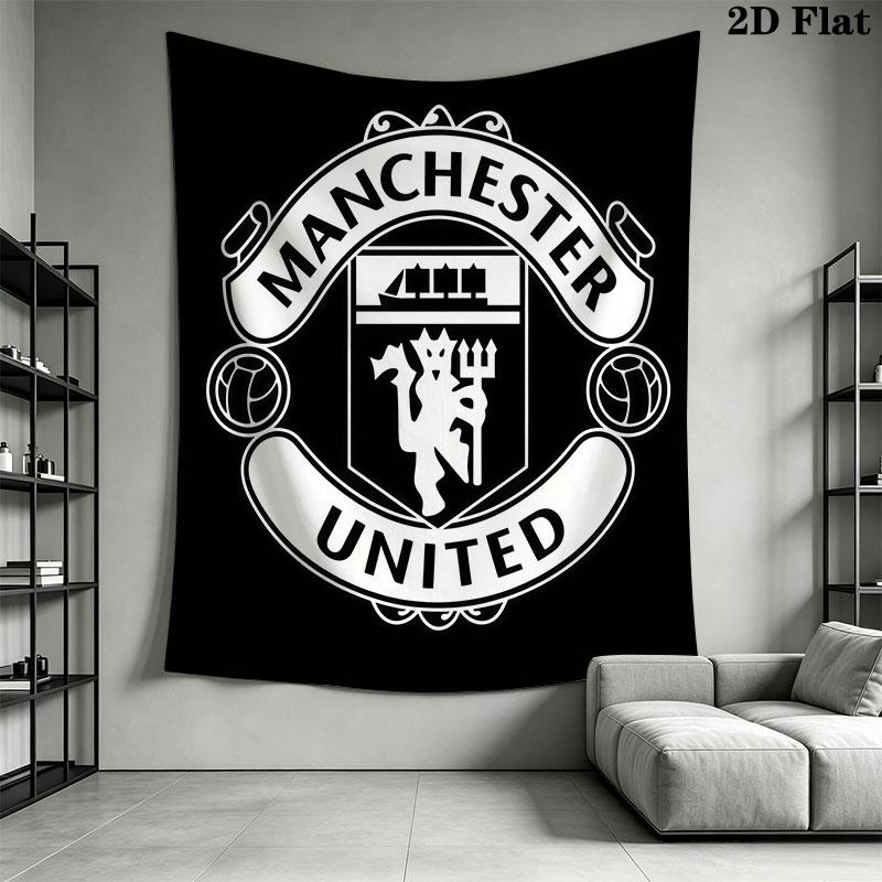 Man Utd Wall Hanging Printed Fabric Blanket Decorative Tapestries for Bedroom Living Room Home Decor