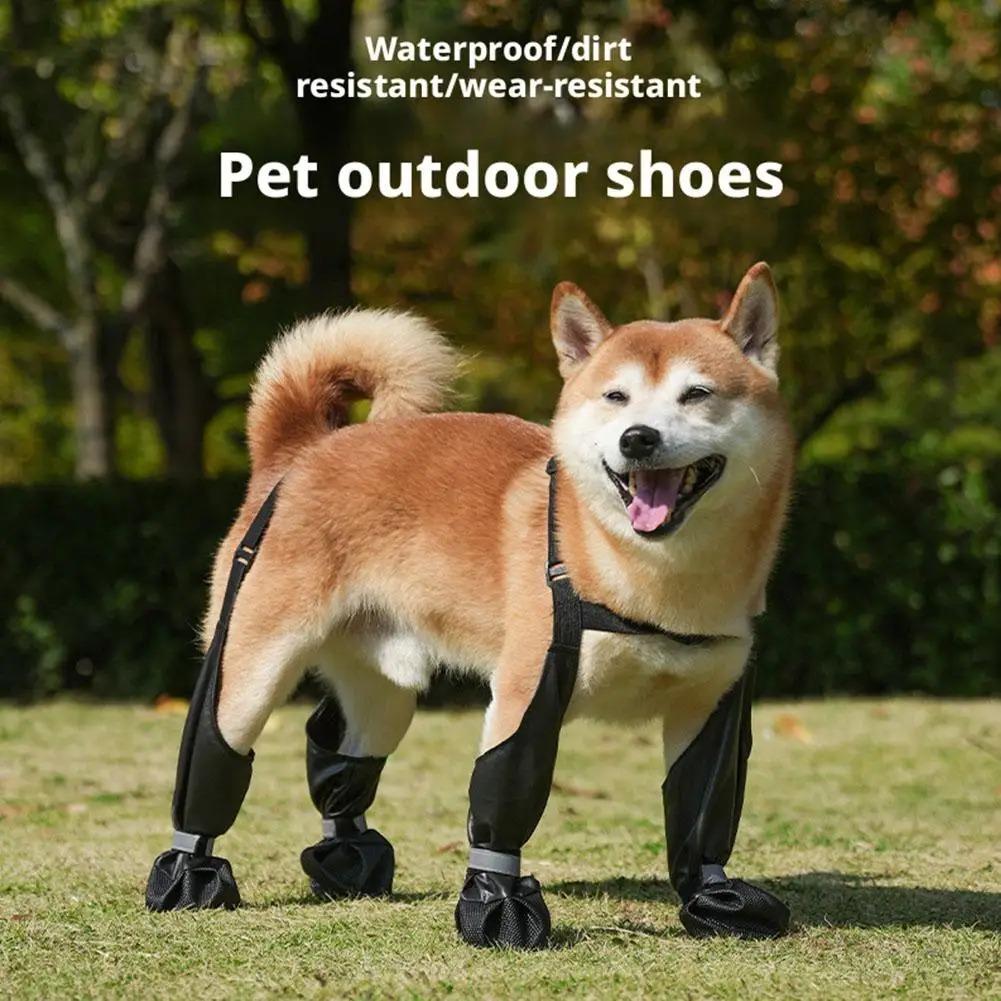 Best Anti-Slip Dog Shoes Pet Paw Protector Dog Rain Booties, Dirty-proof & Anti-fall Outdoor Dog Suspender Sock Shoes 2026