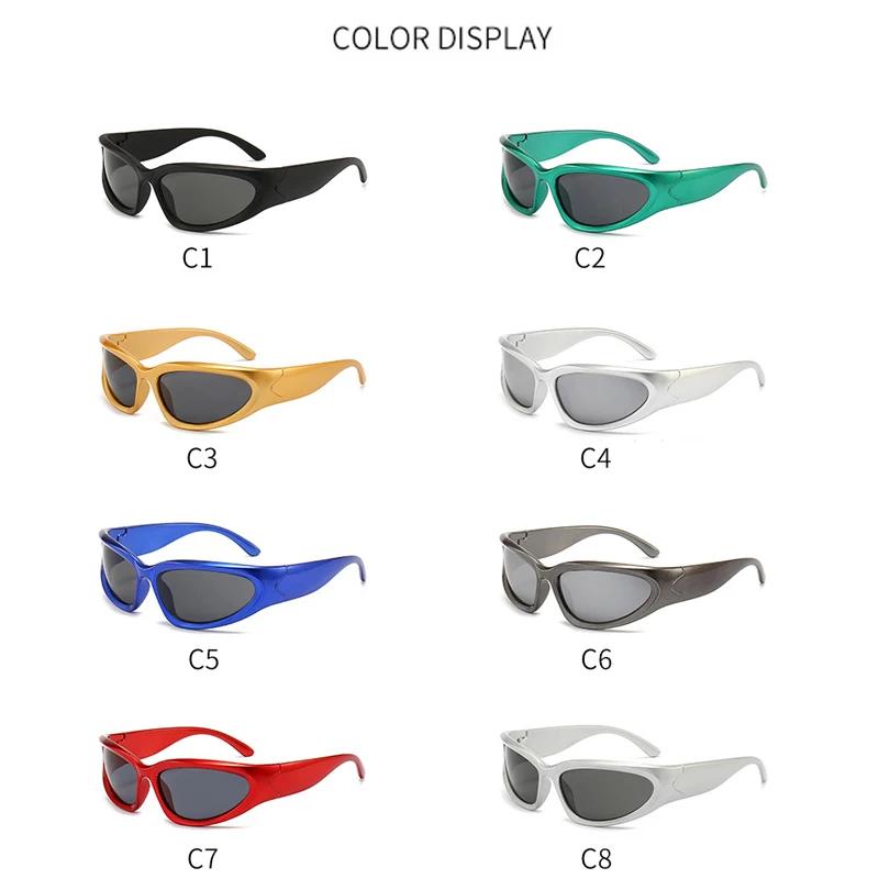 Steampunk Y2K Sunglasses Women Men Brand Design Sports Punk Sunglasses Summer Unisex Mirror Sun Glasses UV400 Gafas de sol