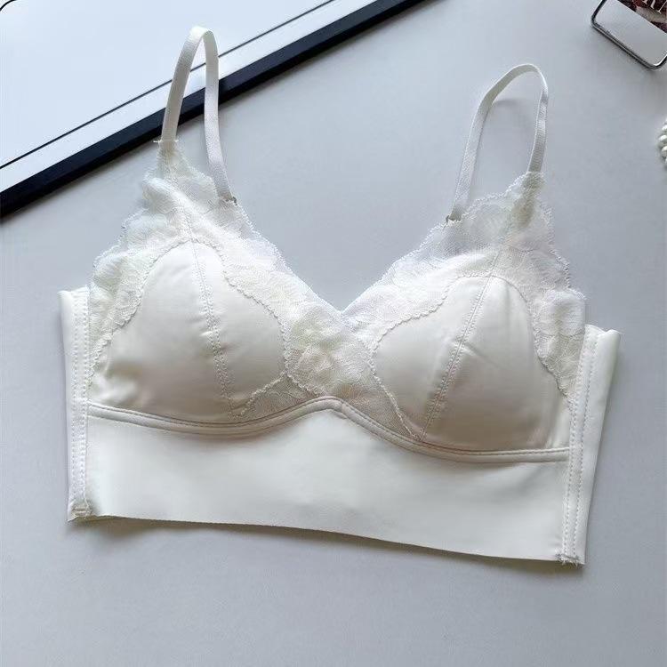 Lace beautiful back underwear women's chest big and small bra new popular summer thin sexy bra triangle cup