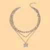 Diamond Butterfly Pendant Jewelry Thick Chain Multi-layer Necklace Exaggerated Personality Collarbone Chain