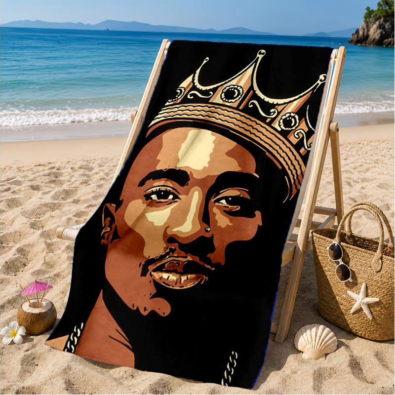 Rap Legend In Blue Beach Towel, Microfiber Beach Towel, Perfect For Pool, Beach, Travel, Home Decor Beach Party Fan Gifts