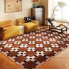 Retro Luxury Rugs for Bedroom Thick Plush Bedside Rug Large Area Living Room Decoration Checkerboard Carpet Home Fluffy Soft Mat