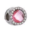 New Silver Plated Pink Diamond Butterfly Alloy Large Hole Charm Beads For DIY Bracelet Necklace Jewelry Accessories Gift