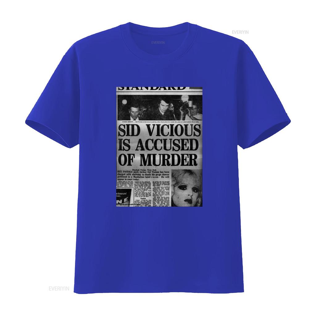 Vintage 90s Sid Vicious Newspaper Ad Punk Sex Pistols T Shirt Size XL vintage Washed designer clothes homme Comfortable