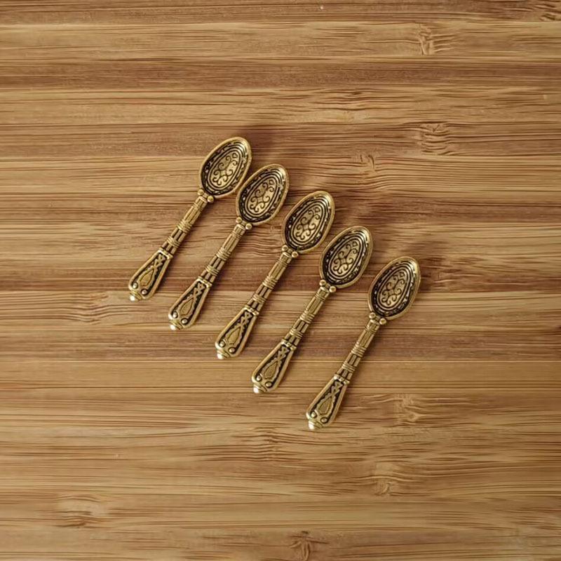 Miniature Dollhouse Teapot and Spoon Playset