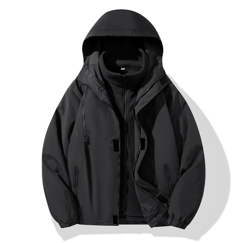 Outdoor Activity Jackets for Men and Women In Autumn and Winter with Velvet Liner Three-in-one Two-piece Kit Plus Liner Thickened Wind Shield