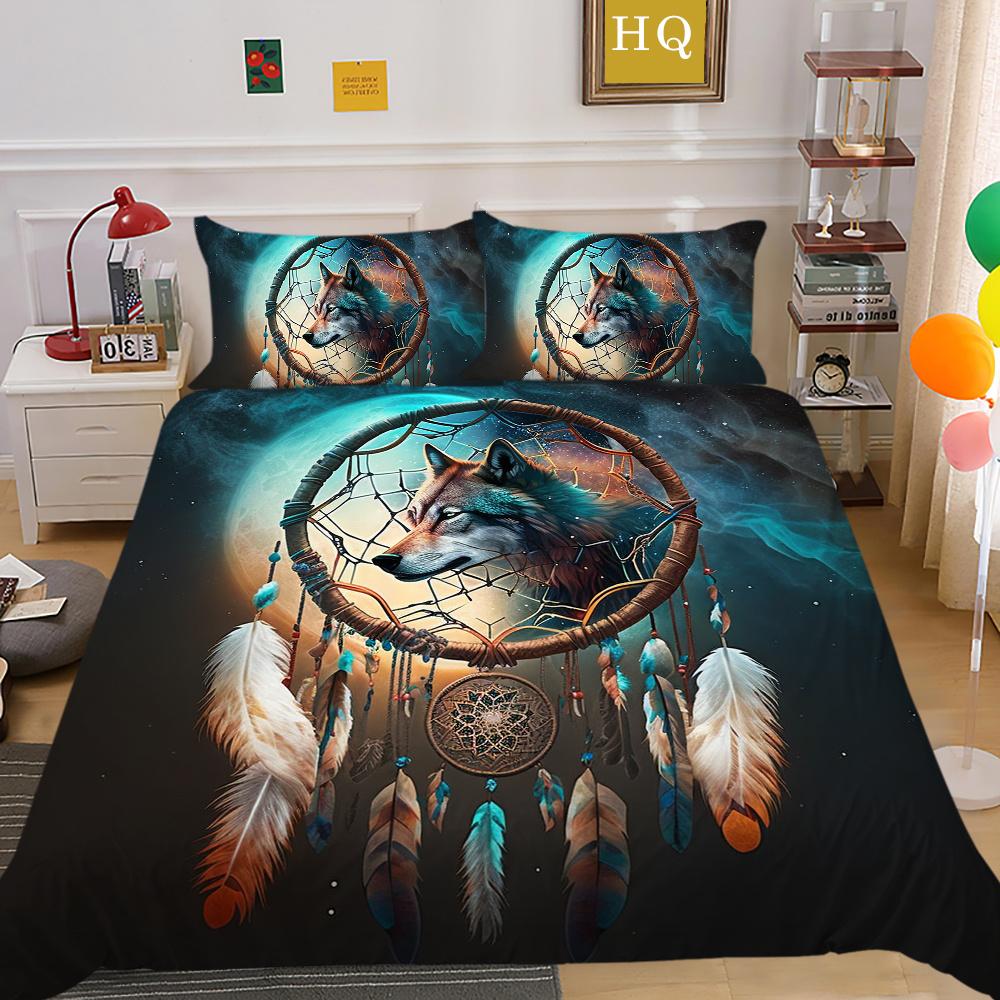 Zestaw poszewek na kołdrę z nadrukiem wilka Zestaw pościeli z mikrofibry w rozmiarze King Cover Boy Teen wysokiej jakości tekstylia domowe