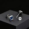 Fashion Punk Black Blue Irregular Geometric Metal Small Stud Earrings Trendy Waterproof Piercing Jewelry for Men Gifts