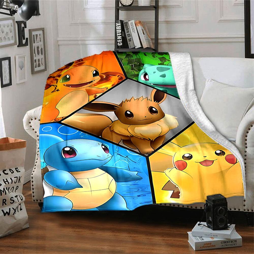 1pc Characters Flannel Throw Blanket HD Printed Lightweight Soft Warm All Season Blanket for Sofa, Bed, Travel, Camping Machine Washable