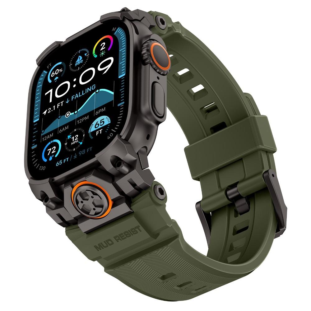 Luxusní gumový řemínek pro Apple Watch Band Ultra 3 49mm Kovový konektor Náramek pro iWatch ULTRA 2 1 49MM Silikonový pánský řemínek