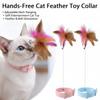 Hands-Free Cat Feather Toy Collar Adjustable Neck Hanging Self-entertainment Cat Toy Neck Collar Feather Bell Cat Toy