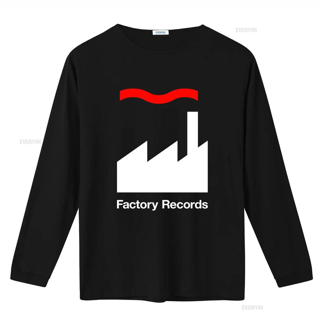 Factory Records T-Shirt Erhältlich in allen Größen S XXL Klassische Schwarz-Weiß-Farben Vintage gewaschen Designer-Kleidung Dehnbar