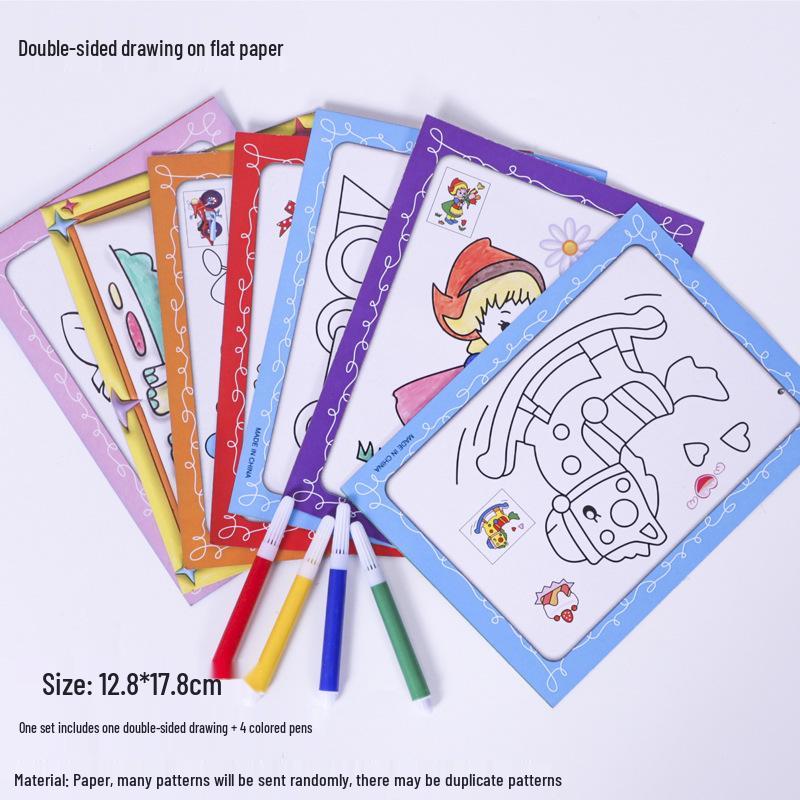 

Children s Watercolor Pens & Coloring Book Set: 8 Colors, Ideal for Kindergarten Prizes and Doodling