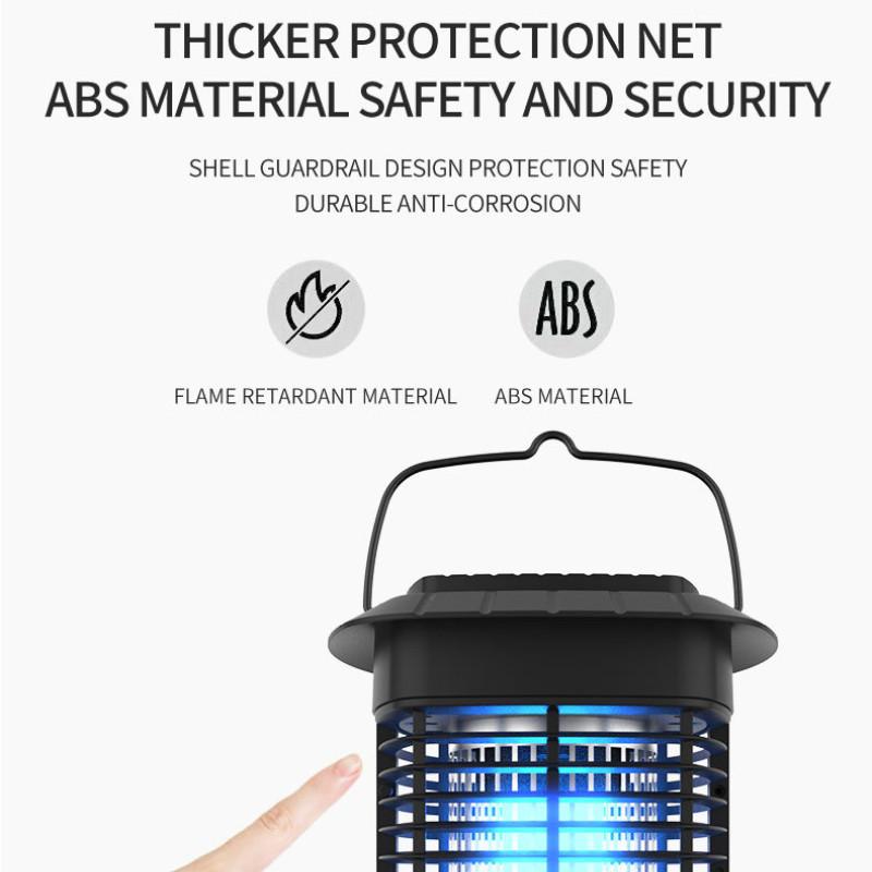 Black Indoor High-voltage Portable ABS Flame-retardant Material Mosquito Killer 360 ° Mosquito Trap Lamp Electric Mosquito Repellent Lamp