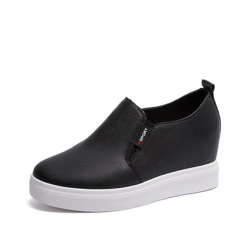

Inner height increase Spring and Autumn casual waterproof platform thick-soled student sneakers breathable mesh sneakers Height increase running shoes 40 чорний
