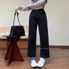 High Waist Plus Size Straight-Leg Jeans for Pear-Shaped Women - Slimming, Loose Fit, Wide-Leg Pants for Autumn