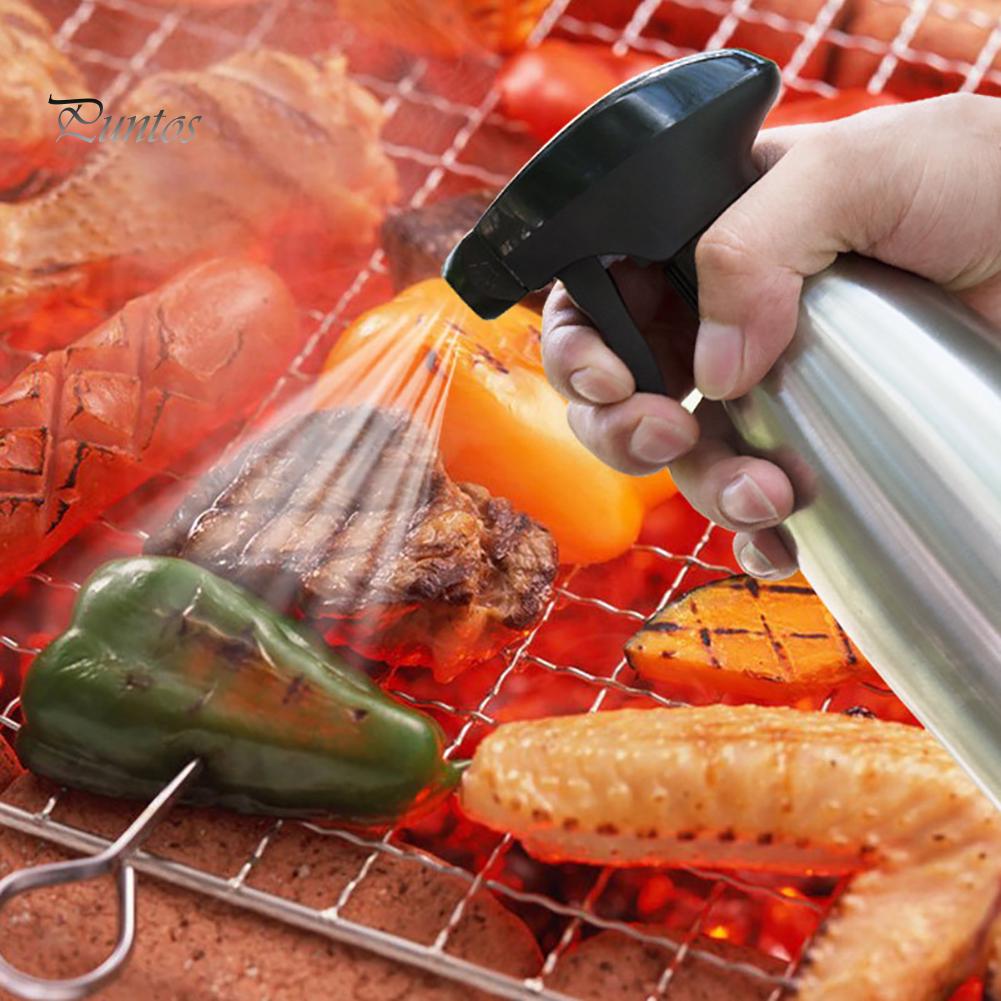 Puntos Kitchen Stainless Steel 500ml Oil Fuel Spray Bottle Injection Sprayer BBQ Tool