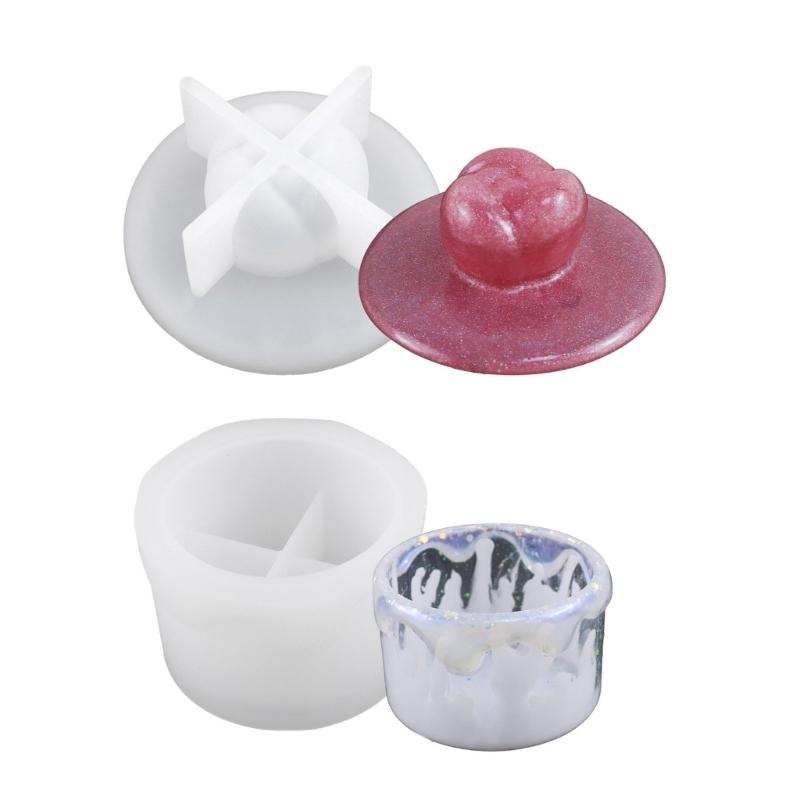 Flower Containers Mold Makeup Brush Organizer Mold Temperature Resistant Silicone Mould Candle Cup Storage Box Mould 1