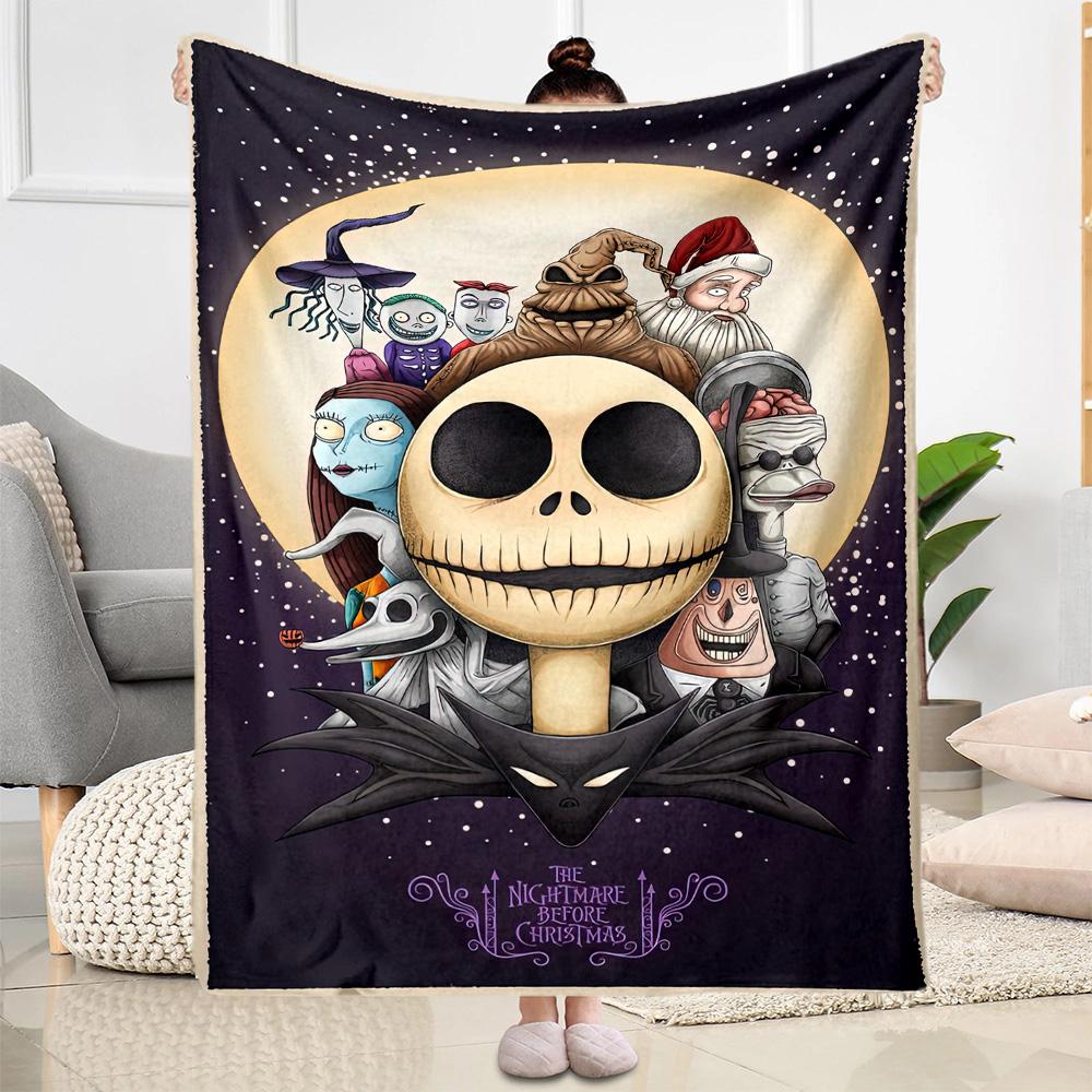 Christmas Nightmare Blanket Comfortable Suitable for Chair Couch Office Chair for All Seasons Modern Style Gift for Travel Home Birthdays
