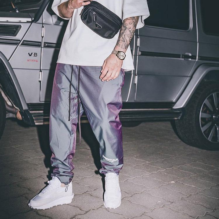 Fear of God Essentials SS20 Iridescent Drawstring Fleece-Lined Knit Joggers Unisex Bottoms Multicolor FOG-SS20-302