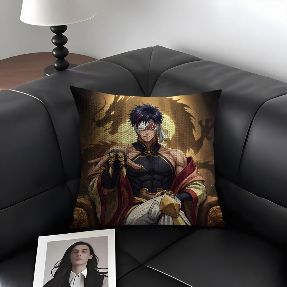 RRecord Of RagnarokK Anime Cushion Cover Natural Linen Organic Fabric DoubleSided Printing Sofa Home Decor Gift Pillow Case