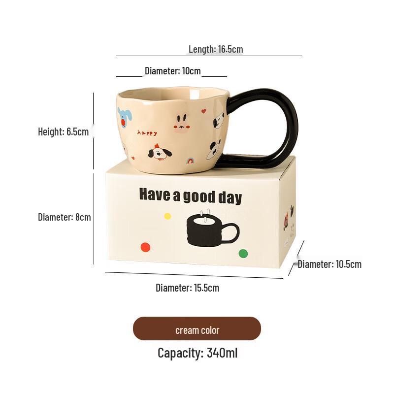 Керамическая кружка Shangqi с ручной лепкой и большими ушами