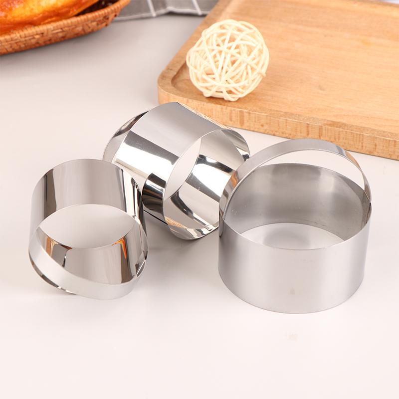 3Pcs/Set Round Biscuit Cutter With Handle DIY Stainless Steel Round Circle Doughnut Cutter Baking Molds 3 Size Baking Tool