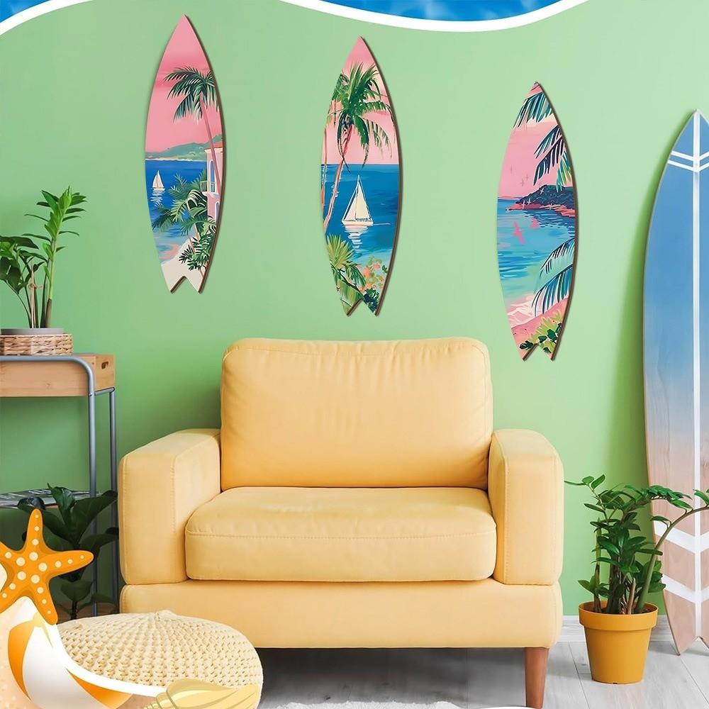 Retro Beach Surfboard Decor Colorful Surfboard Ornaments Surfboard Wall Decor Outdoor Wall Art